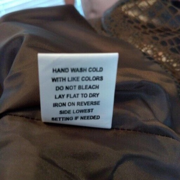 Elementz Woman Size 1X Brown Faux Snakeskin Jacket Full Zip Pockets Lined - Picture 10 of 11